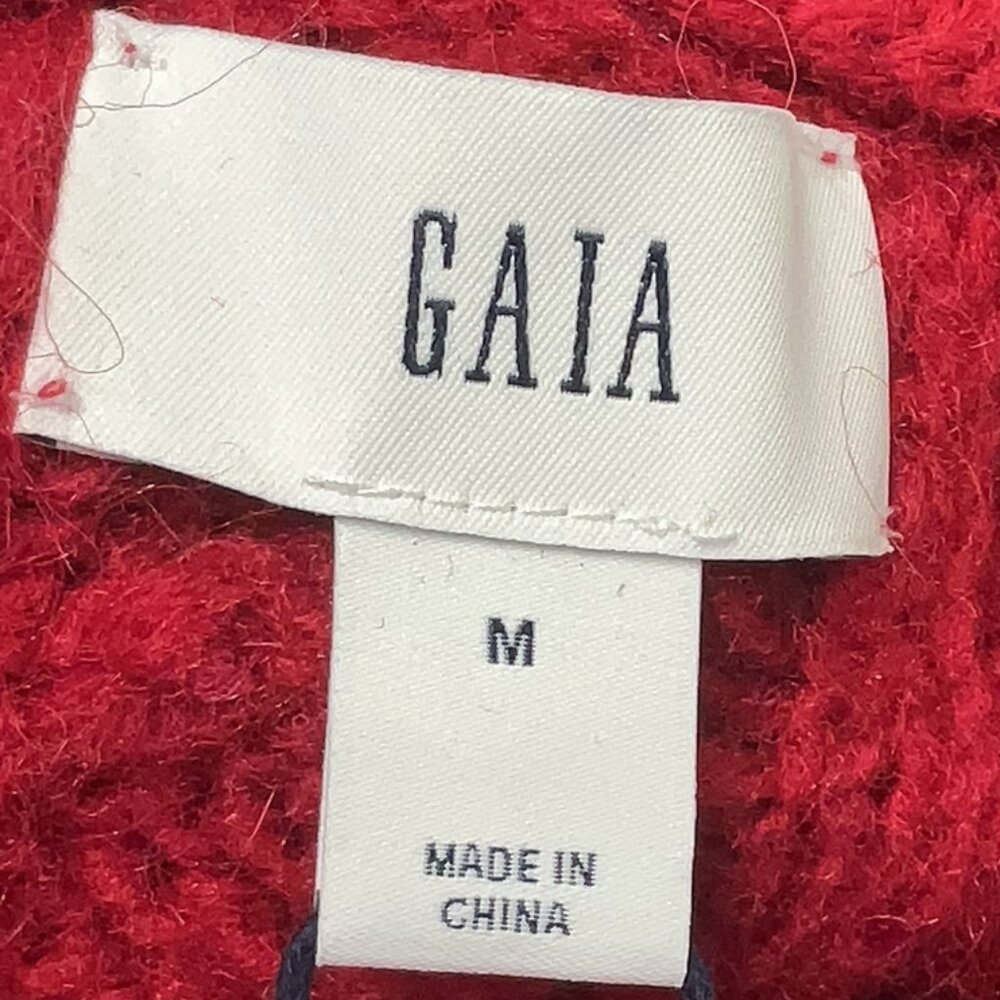 Gap x Cult Gaia Cropped Cable-Knit Cardigan Sweater in Red Medium NWT - Picture 7 of 7